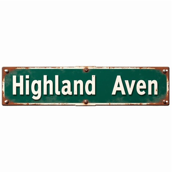Retro Tin Sign 16*4 Inch Highland Aven Sign - For Man Cave, Patio, Kitchen Decor | man cave accessories, patio wall decor, kitchen signs