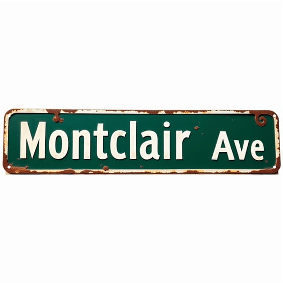 Retro Tin Sign 16*4 Inch Montclair Ave Sign - For Man Cave, Kitchen, Patio | man cave decor, retro kitchen decor, patio signs