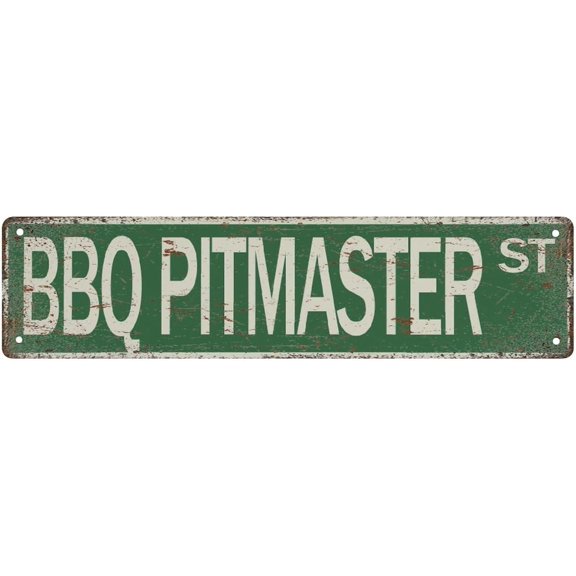 Retro Tin Sign Bbq Pitmaster St Vintage Signs Retro Tin Signs Aluminum Sign For Kitchen Home Garden Wall Bar Cafe Decor 4X16 Inches