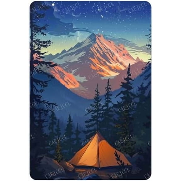 Retro Tin Sign Camping Vintage Wall Decoration for Bar Kitchen Coffee Shop Garage Yard 812 Inches