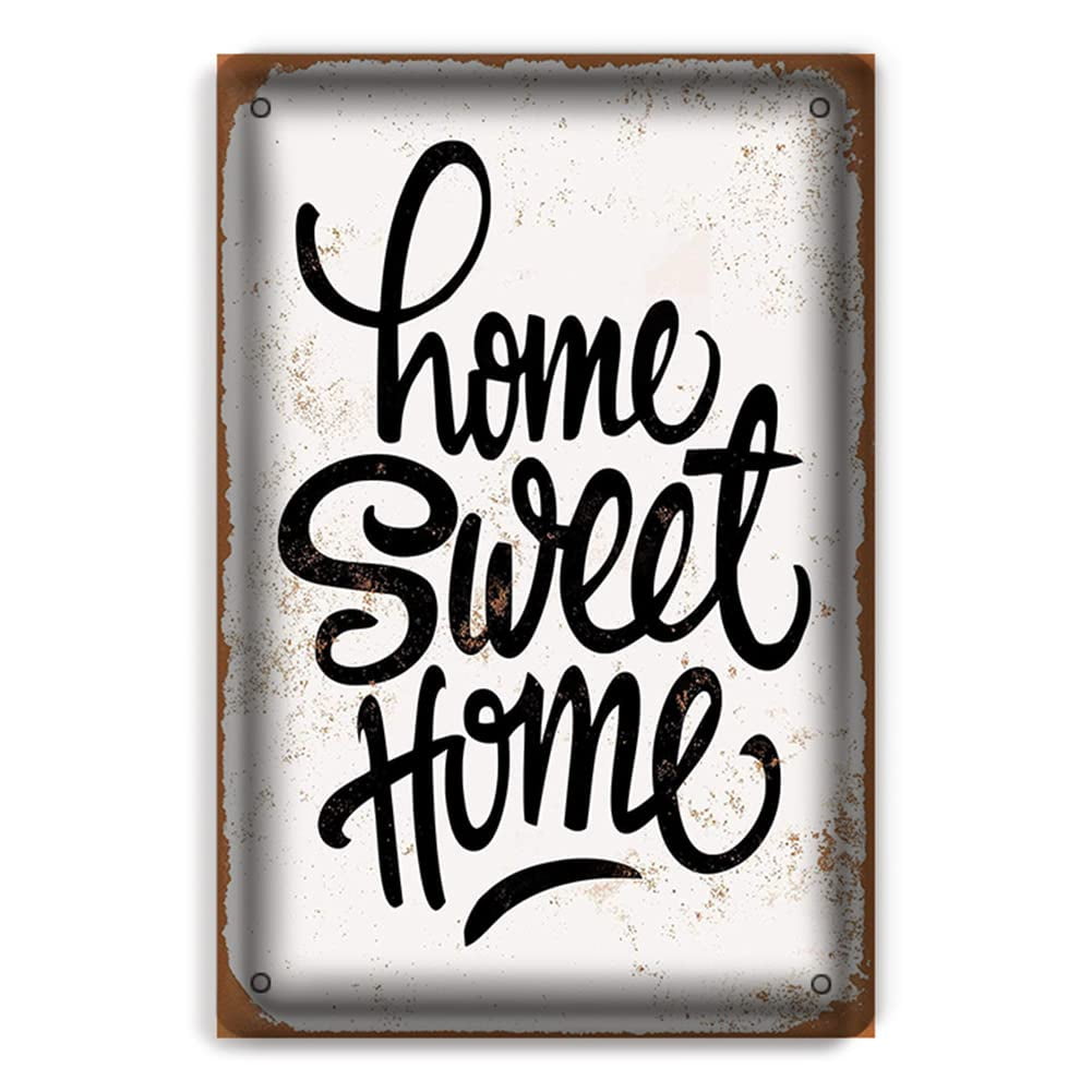 Retro Tin Sign Metal Poster Vintage Wall Decor Home Sweet Home for Pub  Restaurants Cafe Club Plaque Man Cave Wall Size: 16 x 12 Inch, image size:1001x1001