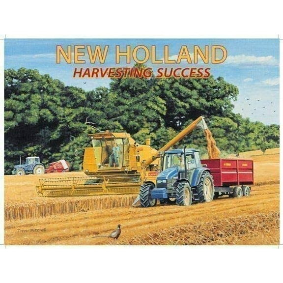 Retro Tin Sign New Holland Harvest Shed Tractor Farming Nostalgic Art Decoration Vintage Poster for Home Bar Store Cafe Club Farm Garage 12" X 8"