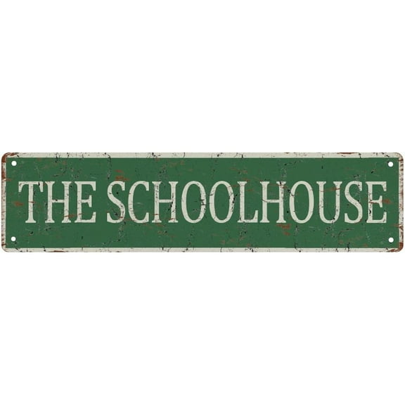 Retro Tin Sign The Schoolhouse Vintage Signs Retro Tin Signs Aluminum Art Plaque Sign Gift Outdoor Home Kitchen Garden Wall Decor 4X16 Inches