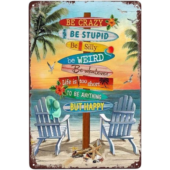 Retro Tin Signs Vintage Signs Beach Canvas Print Surfing Boards8x12inch
