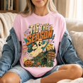 thumbnail image 1 of Retro 'Tis The Season Skeleton Pumpkin Ghost Halloween T-Shirt, Tis the Season Halloween shirt,Light Pink Color,Size M, 1 of 5