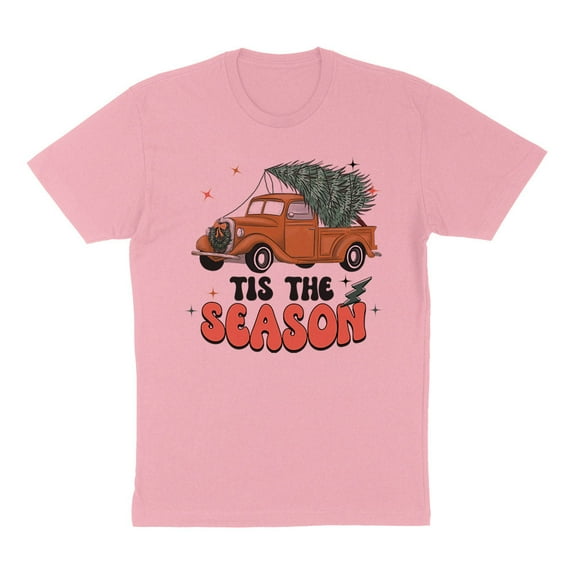 Retro Tis the Season Shirt Unisex Medium Pink