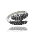 thumbnail image 1 of Mens Titanium Steel Snake Ring Polished Band Geometric Design Silver White Stone Ring Fashion Jewelry Gift Now, 1 of 7