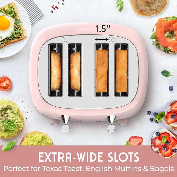 4-Slice Bagel Toaster - Pink