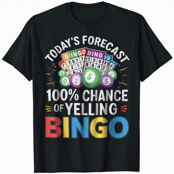Retro Today's Forecast Bingo Party T-Shirt Men Women Unisex Funny Tee