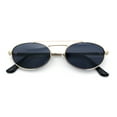 thumbnail image 1 of Retro Top Double Bridge Hustler Oval Metal Rim Sunglasses Gold - Black, 1 of 8