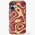 thumbnail image 1 of Retro Topographic Fluid Abstract Warm Earth Tone iPhone Case 17 11 12 13 14 15 16 Pro Max, 1 of 2