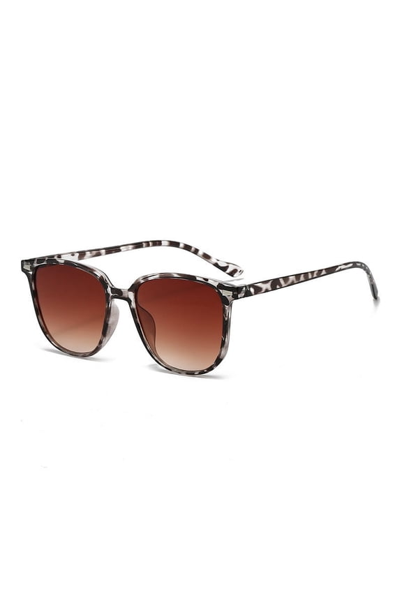 Retro Tortoise Shell Square Sunglasses with Gradient Lenses, UV400 Protection Fashion Eyewear