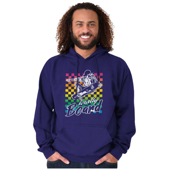 Retro Totally Board Skateboarding Pun Unisex Plus Fleece Graphic Hoodie Brisco Brands 3X
