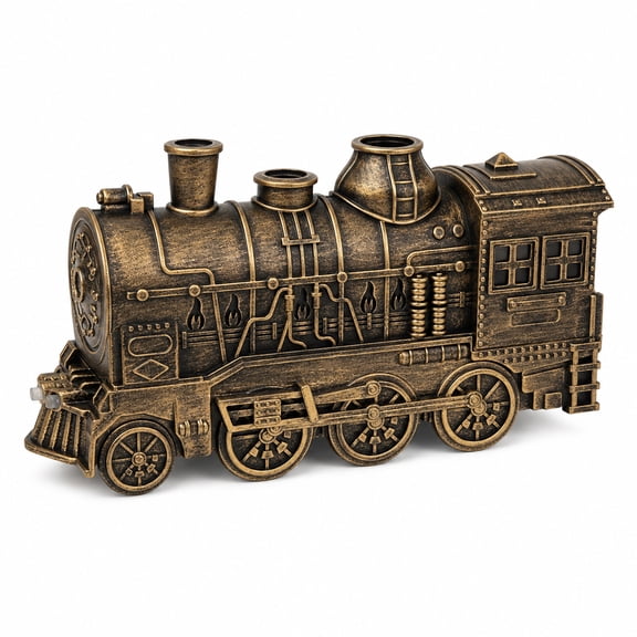 Retro Train Ultrasonic Essential Oil Diffuser Humidifier, 300ml Jellyfish Ring Mist Aromatherapy Humidifier for Home Bedroom Office, Bronze