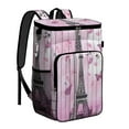 thumbnail image 1 of Retro Travel Backpack Cooler, Ideal for Exploring, Vacation, or Holiday with Vintage Paris and Girly Pink Style, 1 of 6