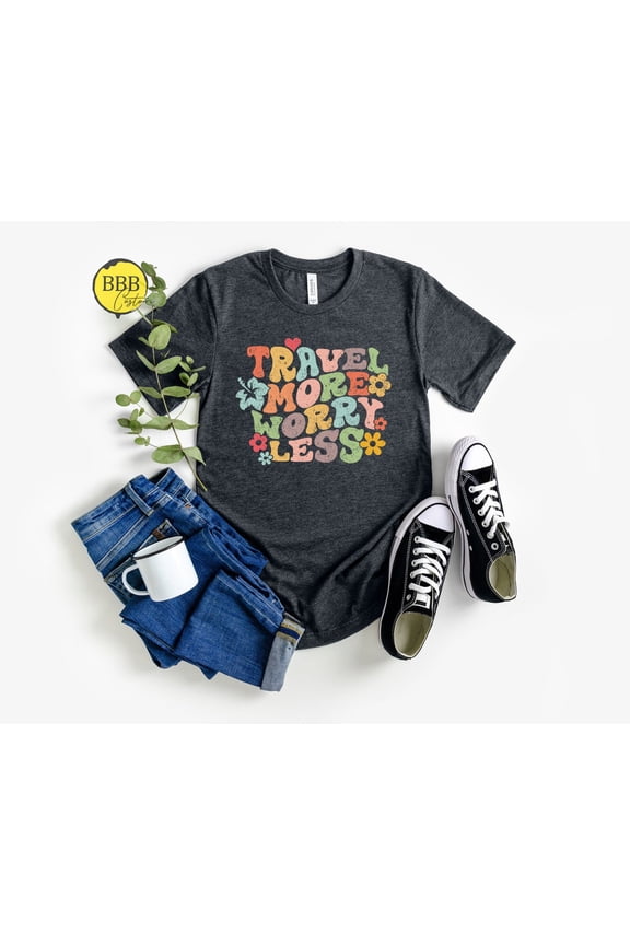 Retro Travel More Worry Less Shirt: Wanderlust Adventure Tee Sweatshirt All Size S-5XL