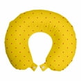 thumbnail image 1 of Retro Travel Pillow Neck Rest, Vibrant and Continuing Summer Print of Mini Polka Dots Geometric Details, Memory Foam Traveling Accessory Airplane and Car, 12", Earth Yellow Vermilion, by Ambesonne, 1 of 2