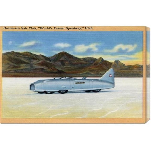 Retro Travel 'World's Fastest Speedway' Stretched Canvas