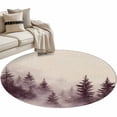 thumbnail image 1 of Retro Trees Plants Round Area&nbsp;Rug 3.3ft Mountain Forest Linen Texture Non-Slip&nbsp;Washable Circle Rugs Soft Felt Indoor Floor Mat for Bedroom Kitchen Living Room Bathroom, 1 of 9