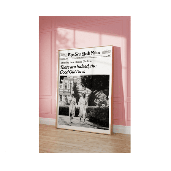 Retro Trendy Newspaper Poster Headline Wall Art Retro Girly Decor Fashion Poster Preppy Wall Art College Print Wall Art