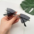 thumbnail image 1 of Retro Triangle Sunglasses: Small Frame, Funny, Decorative, Unisex Design, PC Lenses, Perfect for Round Faces, 1 of 2