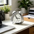 thumbnail image 1 of Retro Triangle Twin Bell Alarm Clock, Loud Non-Ticking Desk Clock for Heavy Sleepers, 1 of 6