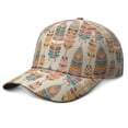 thumbnail image 1 of Retro Tribal Baseball Cap – Vintage Artistic Boho Ink Style Dad Hat with Geometric Abstract Sketch Print, 1 of 5