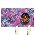 thumbnail image 1 of Retro Tribal Dog Bowl Mat - Bohemian Paisley Artwork, Absorbent Mat with Rubber Base, 1 of 6