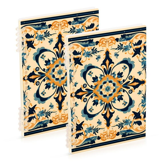 Retro Tribal Pattern Ring Binder Notebook Journey Note Diary College Ruled Spiral Notebook Study Loose Leaf Paper A5 60 Pages