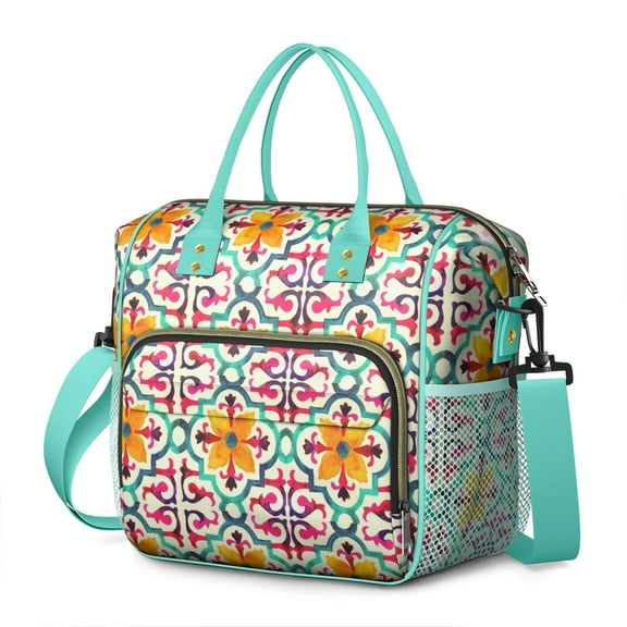 Retro Tribal Rustic Cooler Bag - Artistic Large Insulated Tote for Men & Women