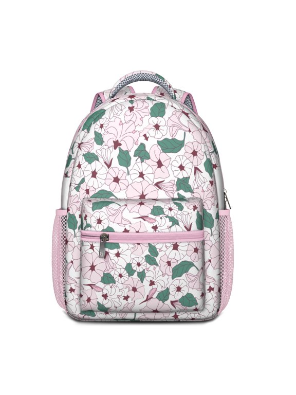 Retro Tropical Floral Bookbag - Ergonomic Breathable School Bag for College