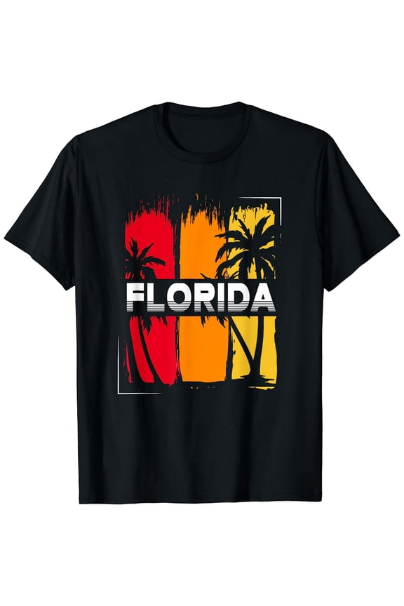 Retro Tropical Summer Vacation South Beach FL Miami Florida T-Shirt