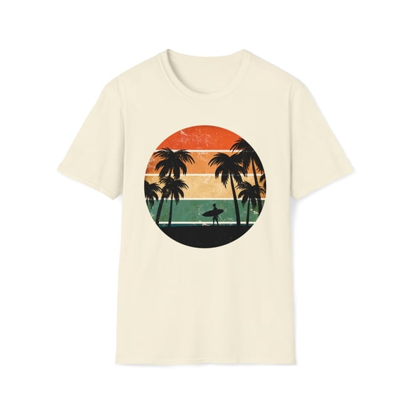 Retro Tropical Sunset Summer, Gildan Unisex T-Shirt, Graphic Tee, S-3XL
