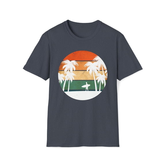 Retro Tropical Sunset Summer, Gildan Unisex T-Shirt, Graphic Tee, S-3XL