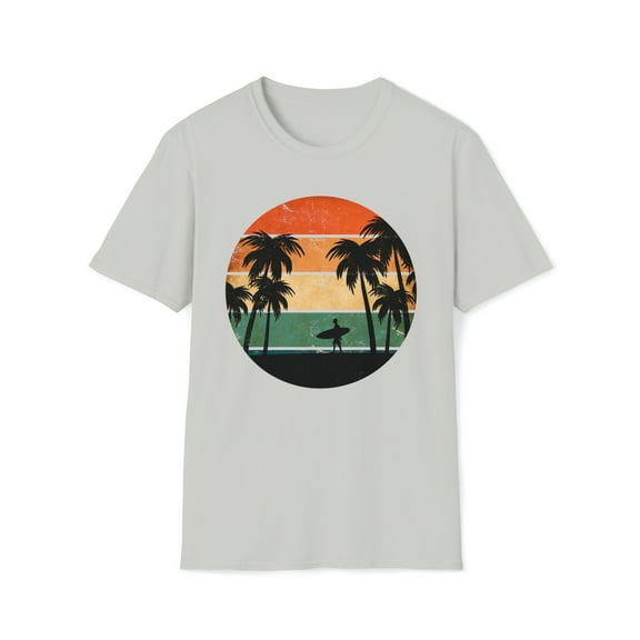 Retro Tropical Sunset Summer, Gildan Unisex T-Shirt, Graphic Tee, S-3XL