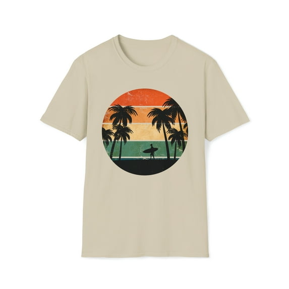 Retro Tropical Sunset Summer, Gildan Unisex T-Shirt, Graphic Tee, S-3XL