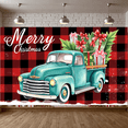 thumbnail image 1 of Retro Truck Decoration Christmas Banner Holiday Gifts Festive Design Snow Background for Winter Celebrations Indoor Party, 1 of 9
