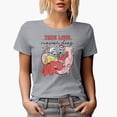 thumbnail image 1 of Retro True Love Never Dies with Skeleton Couple, Valentine's Day Gift, Heather Grey T-Shirt, XL, 1 of 5