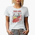 thumbnail image 1 of Retro True Love Never Dies with Skeleton Couple, Valentine's Day Gift, White T-Shirt, Small, 1 of 5