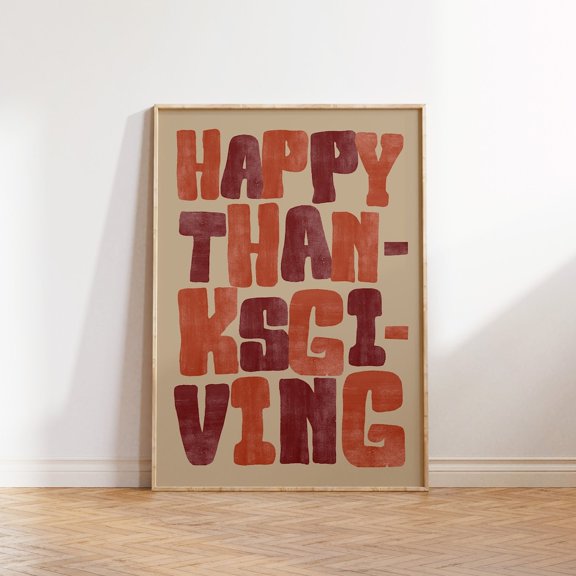 Retro Turkey Day Print: Colorful Autumn Decor, Turkey Day Art UNFRAMED PAPER POSTER, Home Decor, Vintage Gift, Living Room Dercor