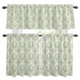 thumbnail image 1 of Retro Turkish Pattern Kitchen Curtains Valances and Tiers Set of 3 Green Mural Farm Tier Curtains and Valance with Rod Pocket for Small Windows, 27.5"x36", 1 of 9