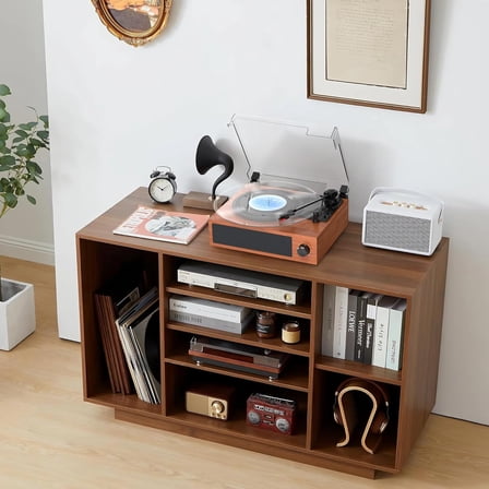 Retro Turntable Record Player with Built-in Stereo Speakers, 3-Speed Belt Drive, Wireless Input & RCA Output for Convenient Vinyl Enjoyment, Great for Beginners