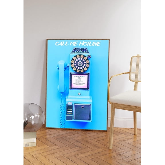Retro Turquoise Payphone Pop Art Poster Unframed Paper Print