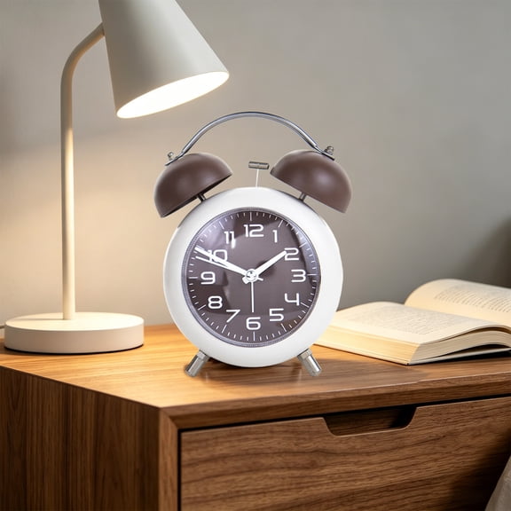 Retro Twin Bell Alarm Clock,Silent Non Ticking Bedside Clock with Soft LED Night Light,Loud Wake Up Alarm Clock for Dormitory Home Office Travel Decor Alarm Clock