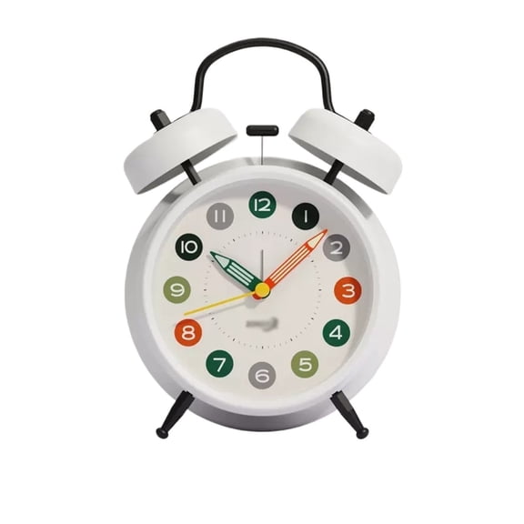 Retro Twin Bell Alarm Clock for Bedside Table, Super Loud Ring, Silent Movement