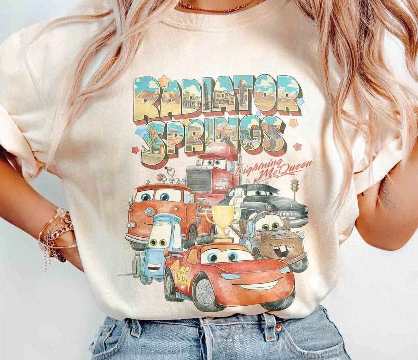 Retro Two-Sided McQueen Cars Shirt, High-Quality Print Casual