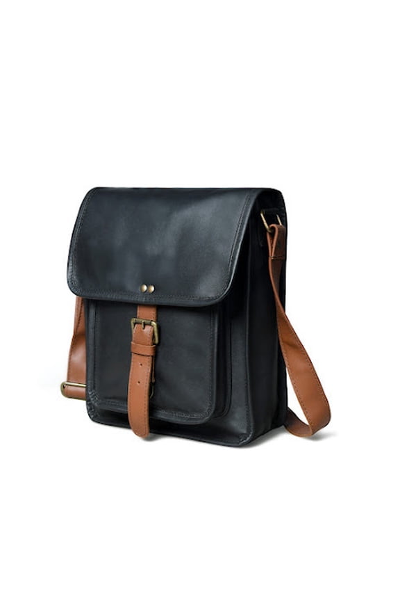 Retro Two Tone Leather Messenger