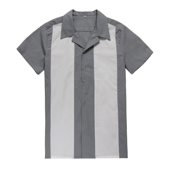 Retro Two-tone Men Shirt Solid Casual Shirt