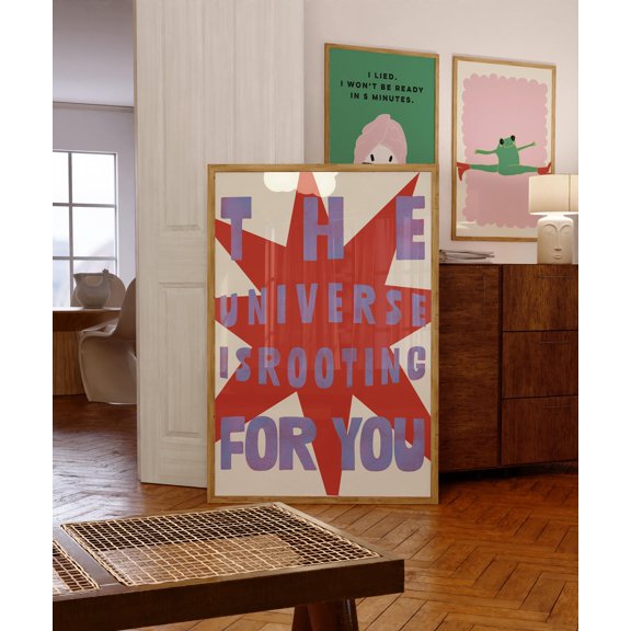 Retro Typography Print: The Universe Is Rooting For You, Poster Only