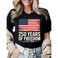 thumbnail image 1 of Retro USA 250th Anniversary Oversized Land Of The Free Graphic Tees Women's Comfy Summer Tops, 1 of 4
